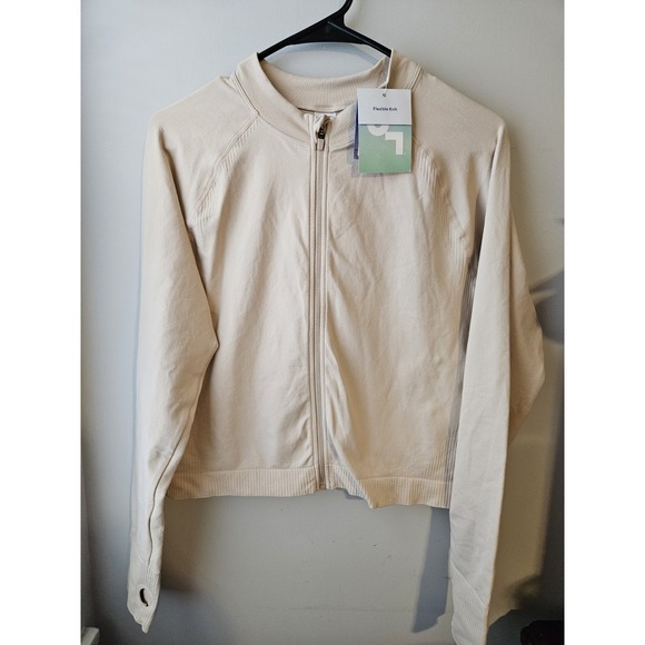 JoyLab Tops - JoyLab NEW Cream Flexible Knit Activewear Cropped Zip Up Jacket | Women's XS